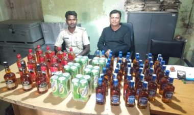 भाजपा का झंडा लगा लग्जरी वाहन से हो रही थी शराब तस्करी