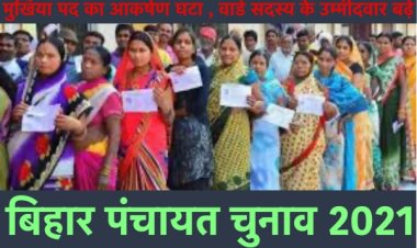 बिहार पंचायत चुनाव2021 : मुखिया पद का आकर्षण घटा , वार्ड सदस्य के उम्मीदवार बढ़े