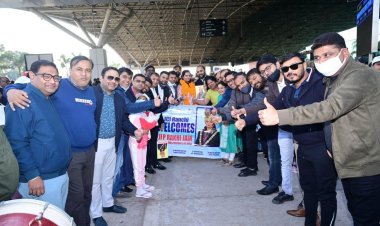 जेसीआई इंडिया की राष्ट्रीय अध्यक्ष राखी जैन का एयरपोर्ट पर भव्य स्वागत