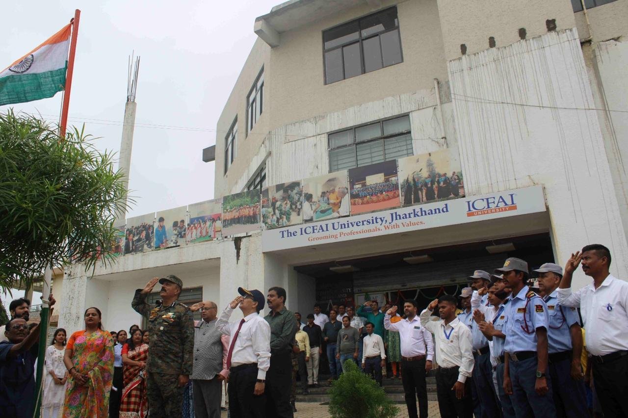 इक्फ़ाई विश्वविद्यालय झारखंड में धूमधाम से मनायागया स्वतंत्रता दिवस