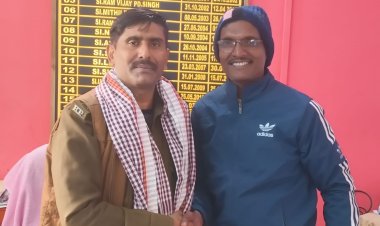 मानपुर बुनियादगंज थाना में नए थाना अध्यक्ष का स्वागत किया गया