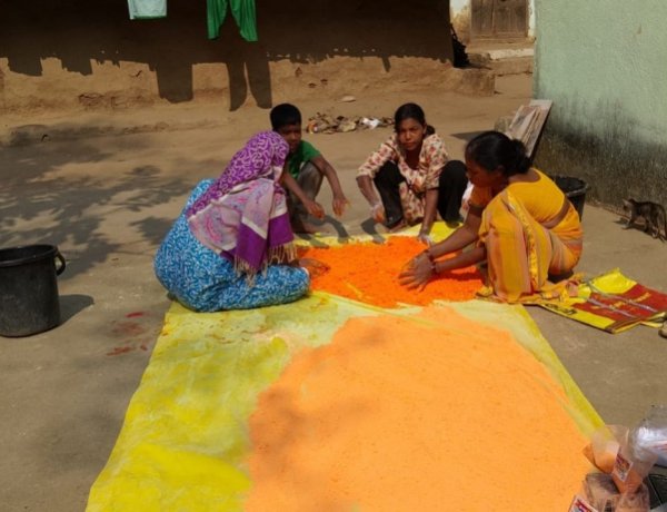प्राकृतिक गुलाल के रूप में स्वास्थ्य सुरक्षा पर्यावरण संरक्षण और महिला आत्मनिर्भरता का सुंदर संगम प्रस्तुत कर रहा है पलास मार्ट